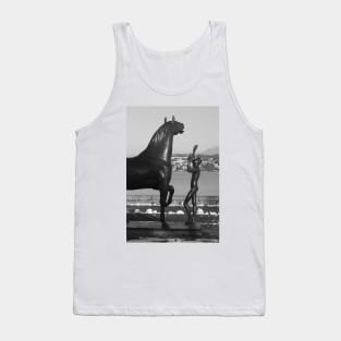 "L'homme et le cheval" - a statue by Schwarz. Parc Mon-Repos, Geneva, Switzerland Tank Top